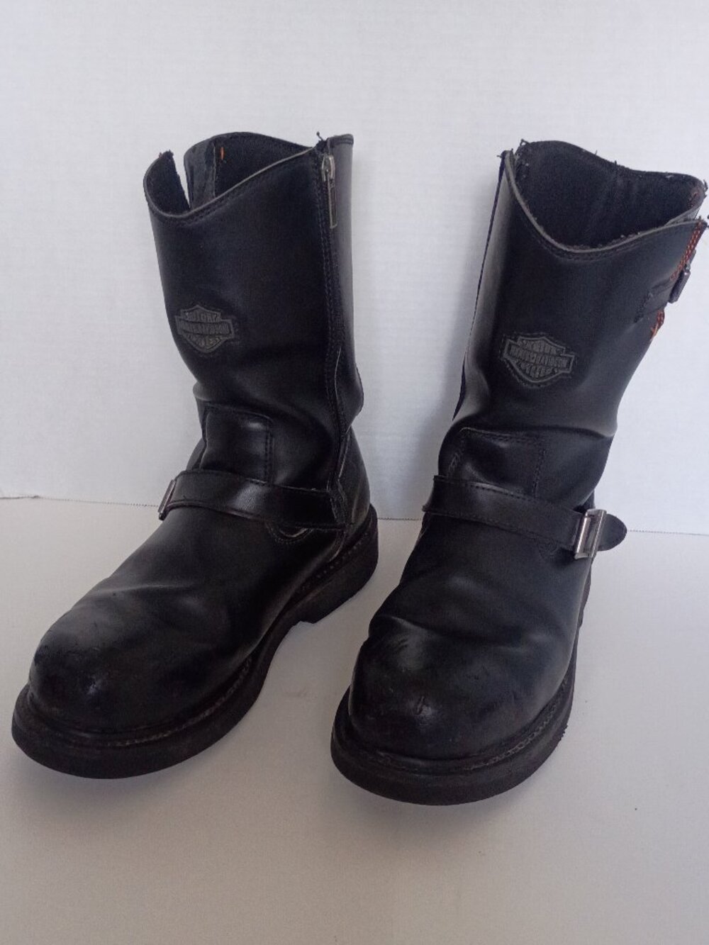 HARLEY DAVIDSON "Jason" Men's Sz 10W Black Harness Boot Steel Toe Safety Rated